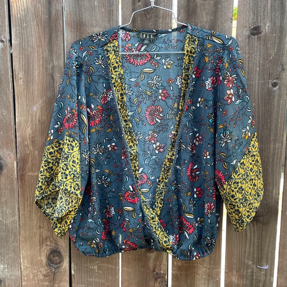 OLM | Women’s Teal Floral Blouse - Picture 1 of 7